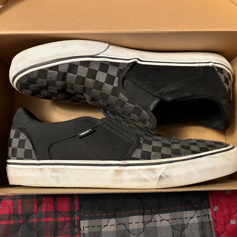 Vans Asher Deluxe Black/White Checker Men's size 13